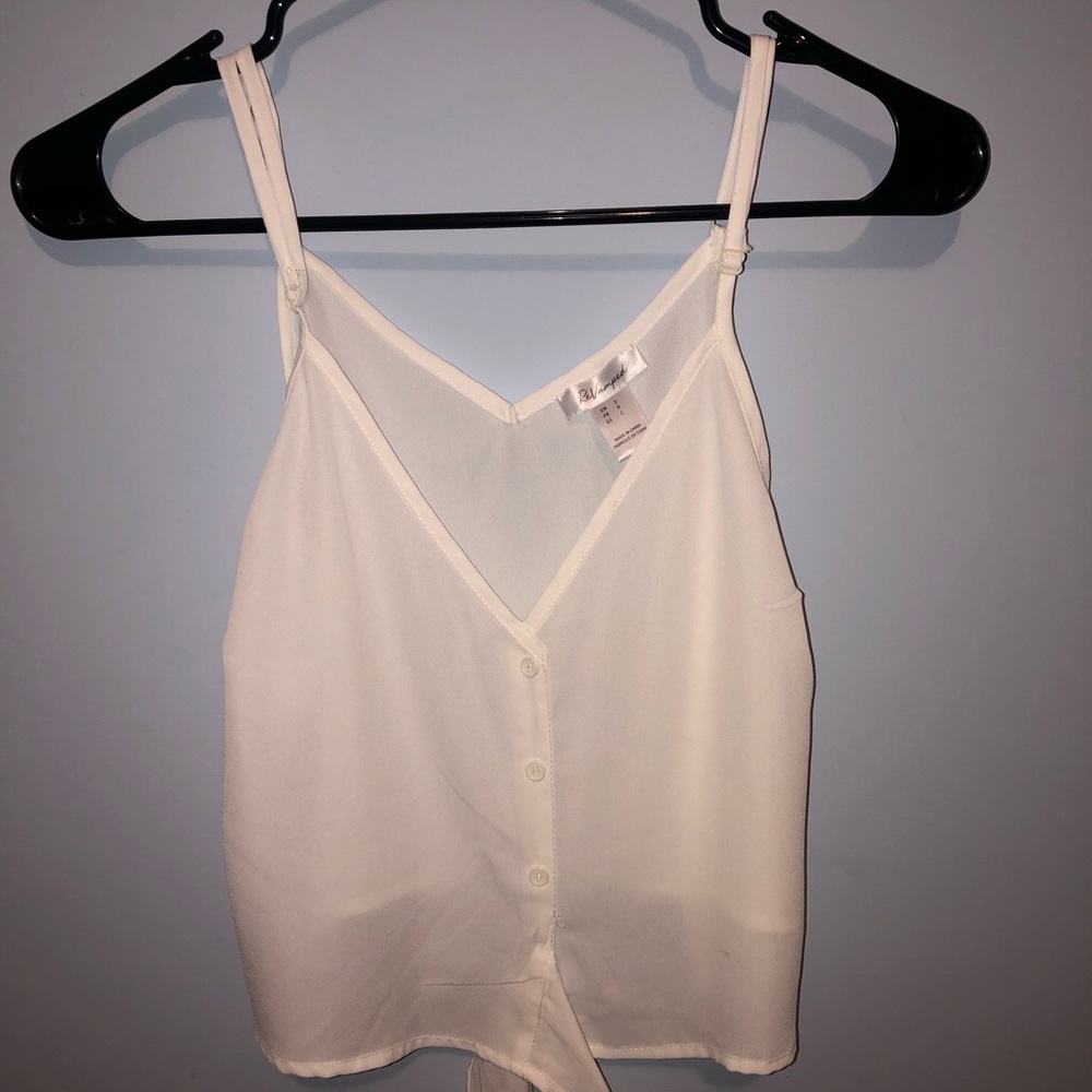 Sheer white tank top